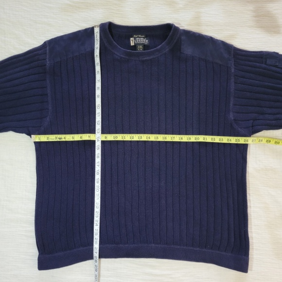 Vintage Eddie Bauer Legend Field Sweater 100% Cotton Knit Navy Blue Men XL - Picture 7 of 8